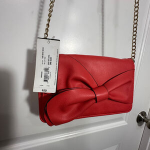 Nicole by Nicole Miller Lizzy Bow Deep Sea Coral Crossbody Purse Bag NWT